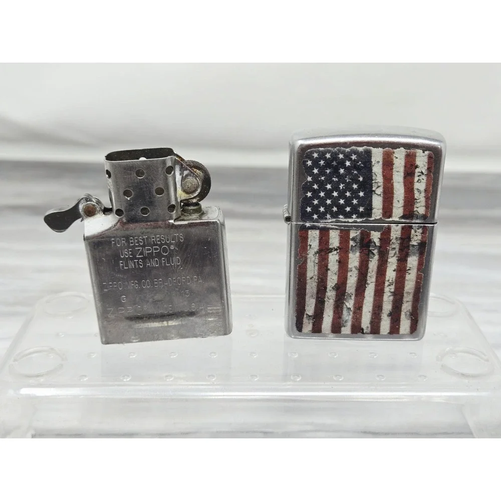 Zippo Aged American USA Flag Patriotic Distressed Worn And Weathered Lighter
